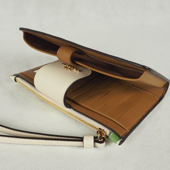 Coach Tech Wallet Canvas Leather Phone Apple Print Chalk White Green Multi C4607 - Picture 9 of 10